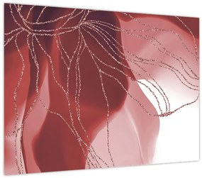 Obraz - Červená abstraktná kvetina N⁰1 (70x50 cm)