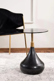 Odkladací stolík Taurus 40 cm čierna/zlatá