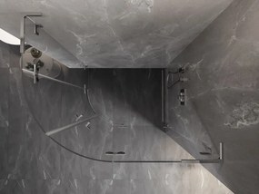 Mexen Lunar, L pravý polkruhový sprchový kút 100 x 90 cm, 8mm číre sklo, chrómový profil, 833L-100P-090L-01-00