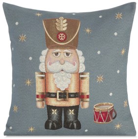 VIANOČNÁ GOBELÍNOVÁ DEKORAČNÁ OBLIEČKA NA VANKÚŠ NUTCRACKER1 45X45 CM VZOROVANÁ
