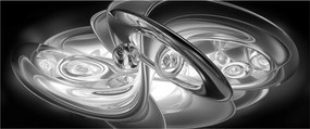 Obraz modernej sivej abstrakcie (120x50 cm)