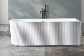 Erga Marina, rohová voľne stojaca vaňa 150x75 cm + odtoková zátka, pravá, biela lesklá, ERG-MARINA-150075R-WH-WH