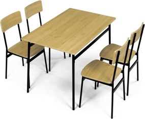 Jedálenský stôl so štyrmi stoličkami AUT-O2155 OAK