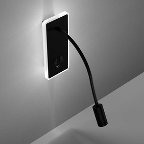 Nástenné LED svietidlo Base, 1x LED 8+2w, 4000k, b, vypínač