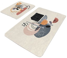 Béžové zamatové kúpeľňové predložky v súprave 2 ks 60x100 cm – Mila Home