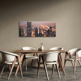 Obraz svietiacej metropoly (120x50 cm)