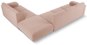 Ružová rohová pohovka z textílie bouclé (pravý roh) Molino – Micadoni Home