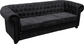 XXXLutz SEDAČKA CHESTERFIELD, drevo, textil, kompozitné drevo, čierna MID.YOU - Sedačky - 000694009809