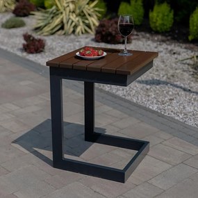 Stolík k záhradnému ležadlu orech