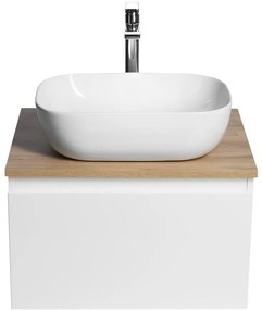 Aqualine Aqualine, ALTAIR skrinka s doskou 58 cm, biela/dub emporio, AI263-02