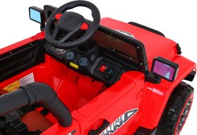 Ramiz Detské terénne auto Full Time 4WD Červená + 4x4 + Diaľkové ovládanie + LED audio + Úložný priestor