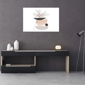 Obraz - Line art kvety N⁰1 (90x60 cm)