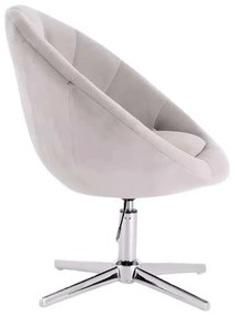 LuxuryForm DESIGN Kreslo VERA VELUR na striebornom kríži - svetlo šedé
