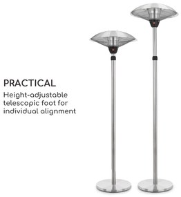 Blumfeldt Heat Guard, infračervený sálavý ohrievač, 2100 W, IP44, výškovo nastaviteľný, IR ComfortHeat