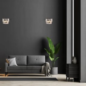 Krištáľové nástenné svietidlo CHELSEA 2xE14/40W/230V chróm