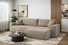 ROHOVÁ SEDAČKA TRAVIS WIND 21 ŠEDO HNEDÁ 277 x 143