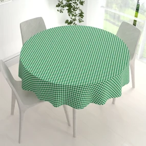 Biante Bavlnený okrúhly obrus Sandra SA-058 Zeleno-biele kocky Ø 120 cm