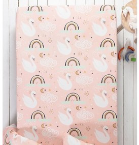 Detská posteľná bielizeň Labute s potlačou, pre 1 osobu, bavlna (*) Súprava obliečku na vankúš (70x90) a na prikrývku (140x200) je v klasických rozmeroch a bez klopy pre zasunutie pod matrac.
