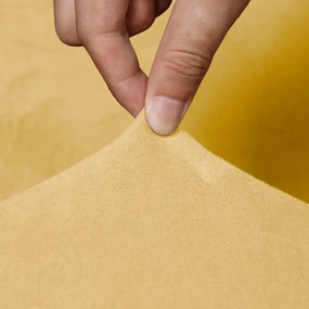 Elastický plyšový poťah na dvojmiestnu pohovku BestBerg / svetložltá