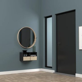 Nočný stolík s možnosťou montáže na stenu BEKIM čierna/bambus