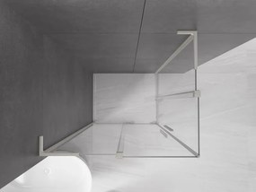 Mexen Velar L Duo, sprchový kút s posuvnými dverami 90 x 80 cm, 8mm číre sklo, brúsená oceľ, 871-090-080-02-03-97