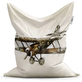 Sablio Sedací vak Historický dvojplošník Vintage - 150x100 cm