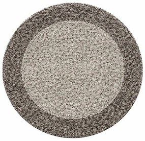 Ayyildiz, Kusový koberec Life Shaggy 1503 taupe kruh, 120x120 (priemer) kruh, hnedá, obývacia izba