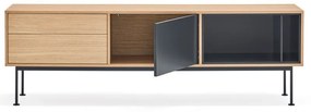 Antracitovosivá TV komoda v dubovom dekore Teulat Yoko
