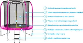 Marimex | Trampolína Marimex Standard 183 cm ružová + vnútorná ochranná sieť + rebrík ZADARMO | 19000109