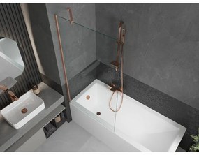 Mexen Next, 1-krídlová vaňová zástena 90 x 150 cm, 6mm číre sklo, medená matná, 895-090-000-00-00-65