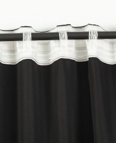 Záves BASIC s navliekacou riasiacou páskou 140x300 cm čierny 1 ks.