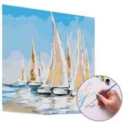 Maľovanie podľa čísel LODE NA MORI – nízka náročnosť 50x50