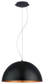 Závesné svietidlo v čiernej a bronzovej farbe s kovovým tienidlom ø 53 cm GAETANO 1 – EGLO