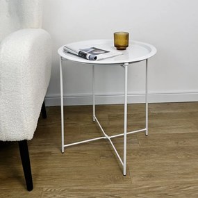 Kovový okrúhly odkladací stolík ø 47 cm Hilmar – Yes Everyday