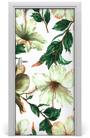 Samolepiace fototapety na dvere hibiskus 85x205 cm