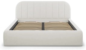 Béžová čalúnená dvojlôžková posteľ s úložným priestorom s roštom 180x200 cm Juno – Windsor &amp; Co Sofas