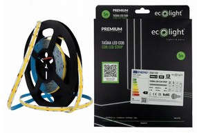 ECOLIGHT COB LED pásik 5m IP67 - 24V - 45W - 480LED - neutrálna farba