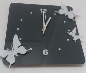 SENTOP | Nástenné hodiny Quartz, nalepovacie dekorácie, 3D zrkadlové nálepky Xmomo FL-z29-RAL7005-RAL9010 HEU- analógové