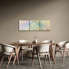 Obraz - Maľovaná lúka 2 (s hodinami) (90x30 cm)