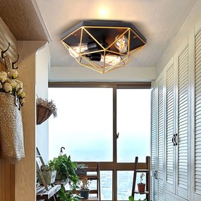 Toolight Toolight, stropné svietidlo 3xE27 APP1094-3C, čierna-zlatá, OSW-04410