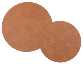 Kožený koberec Circle, set 2 ks – prírodný