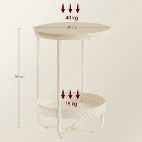 Autronic BONTEC Odkladací stolík 40x40x55cm, mdf, bielený dub, AKF-E1015 CRM Farba: Béžová