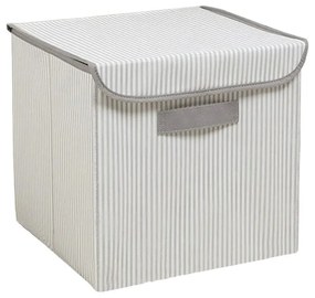 Sivý látkový úložný box s vekom 30x30x30 cm – Mioli Decor