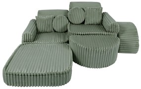 MeowBaby® Churros detská pohovka Max, Olive Sage Green