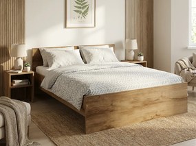 Posteľ ELISA 160 x 200 cm, dub artisan Rošt: S latkovým roštom, Matrac: Matrac DELUXE 10 cm