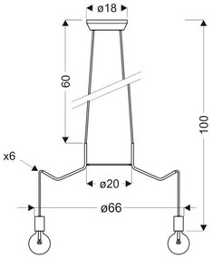 Luster na lanku BASSO 6xE27/40W/230V biela