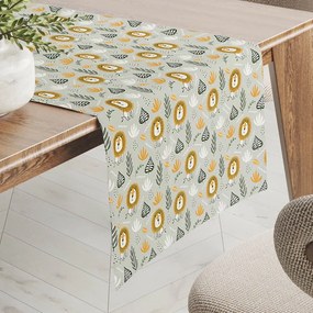 Biante Detský bavlnený behúň na stôl Sandra SA-565 Levy na sivom 35x120 cm
