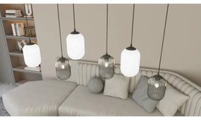 Luster na lanku VERDI 3xE27/15W/230V pr. 30 cm čierna/šedá/biela