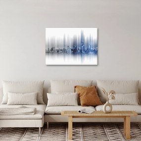 Obraz - Panoráma mesta, modro-šedé (70x50 cm)