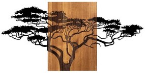 Nástenná dekorácia 70x144 cm strom drevo/kov